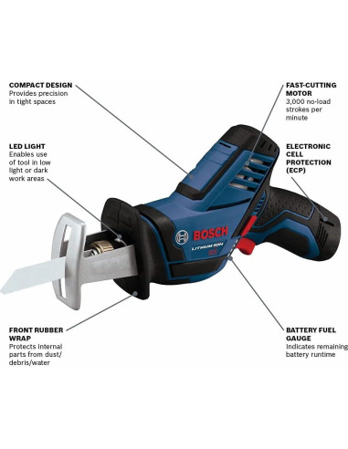 Sierra Recíproca BOSCH PS60-102 12V con Batería 2.5Ah