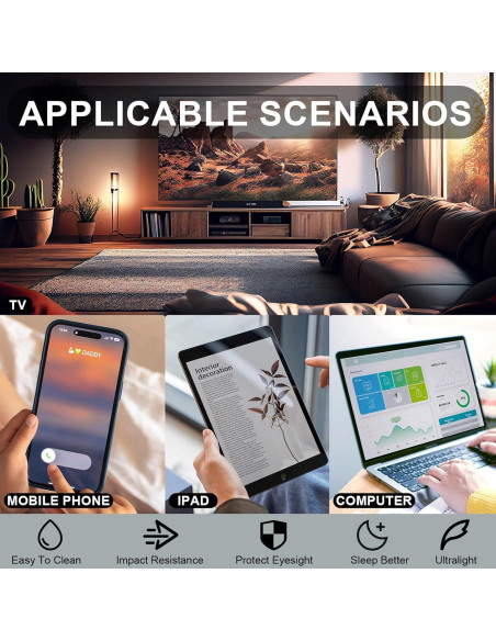 Gafas Clip-On TJUTR para Bloqueo de Luz Azul Amarillo