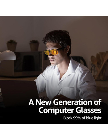 Gafas Clip-On TJUTR para Bloqueo de Luz Azul Amarillo