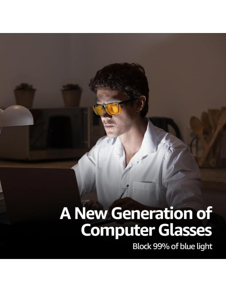 Gafas Clip-On TJUTR para Bloqueo de Luz Azul Amarillo
