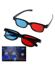 Gafas 3D Universales Calsgkspray Rojas y Azules 2 Pcs