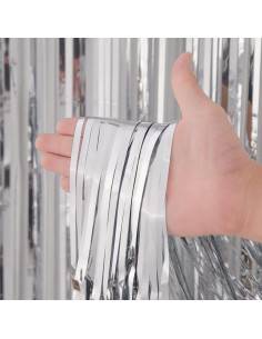 Paquete de 3 Cortinas de Flecos de Papel de Aluminio 1.01x2.5m 2