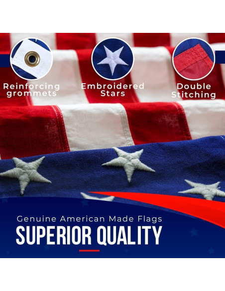 Bandera Americana 3x5 Hecha en EE. UU. Rushmore Rose FMAA