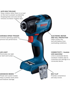 Destornillador de Impacto Bosch GDR18V-1860CN 18V 211,64 Nm 2