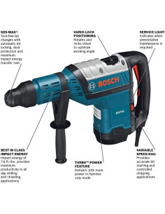 Martillo Rotativo Bosch RH745 SDS-max 8.4 kg 2 Modos 2