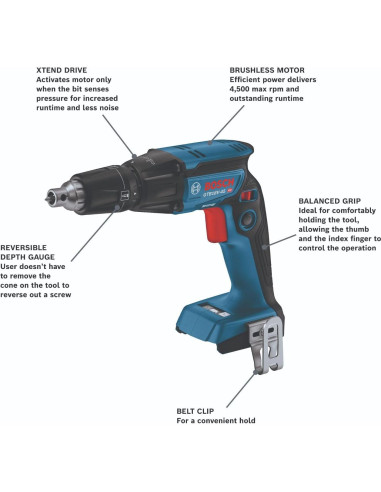 Atornillador Bosch GTB18V-45N 18V Sin Escobillas 1/4"