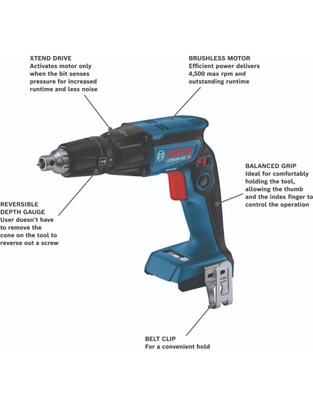 Atornillador Bosch GTB18V-45N 18V Sin Escobillas 1/4"