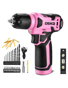 Taladro Inalámbrico DEKOPRO 8V Rosa con 42 Accesorios