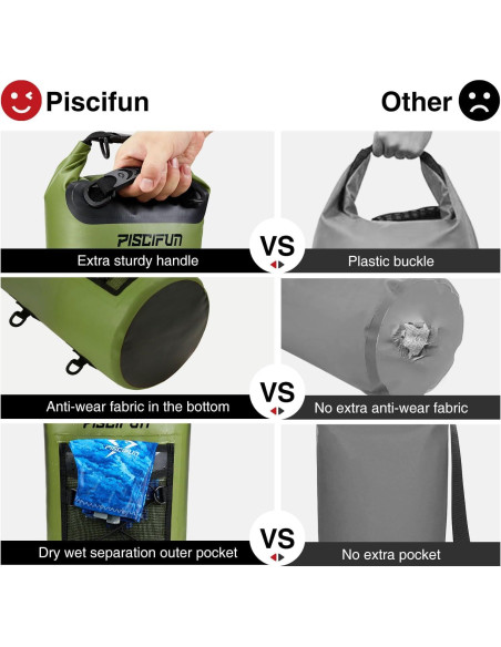 Mochila Flotante Impermeable Piscifun 10L Amarillo con Funda