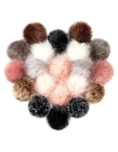 20 Pompones de Piel Sintética Cosweet 11.43 cm para Manualidades