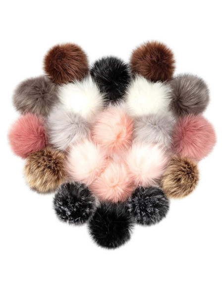 20 Pompones de Piel Sintética Cosweet 11.43 cm para Manualidades