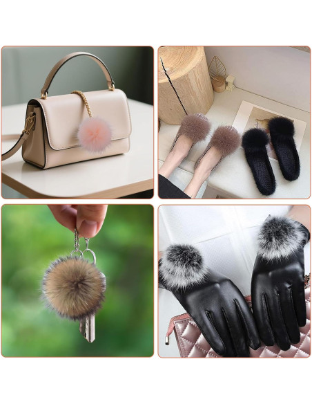 20 Pompones de Piel Sintética Cosweet 11.43 cm para Manualidades