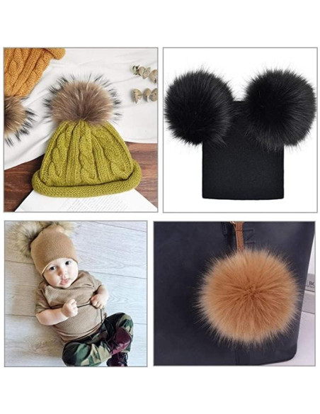 20 Pompones de Piel Sintética Cosweet 11.43 cm para Manualidades