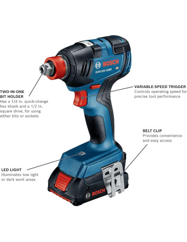 Kit de 6 Herramientas Bosch GXL18V-601B25 18V con Baterías