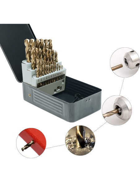 Juego de 29 Brocas de Cobalto GMTOOLS M35 1.5-12.7mm