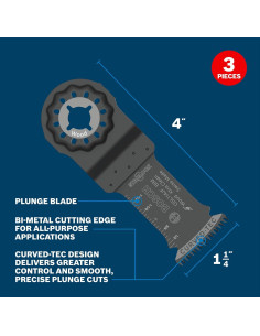 Cuchillas Oscilantes Bosch OSL114JF-3 Bi-Metal 3 Piezas 3,18 cm 2