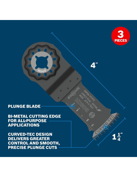 Cuchillas Oscilantes Bosch OSL114JF-3 Bi-Metal 3 Piezas 3,18 cm