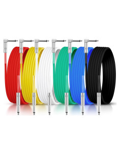 Paquete de 6 Cables de Guitarra 3m Fiada Multicolor