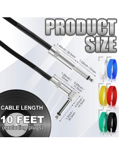 Paquete de 6 Cables de Guitarra 3m Fiada Multicolor 2