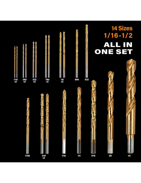 Juego de Brocas de Cobalto M35 20PCS para Metal con Estuche