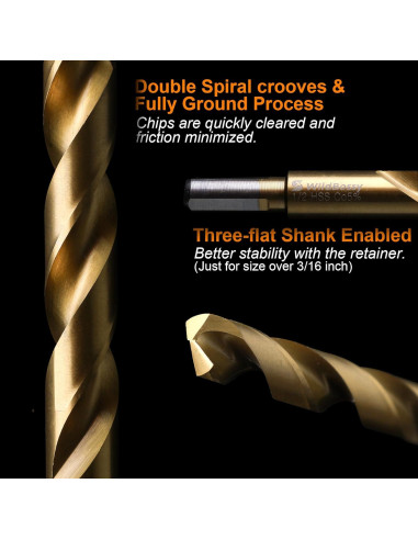 Juego de Brocas de Cobalto M35 20PCS para Metal con Estuche