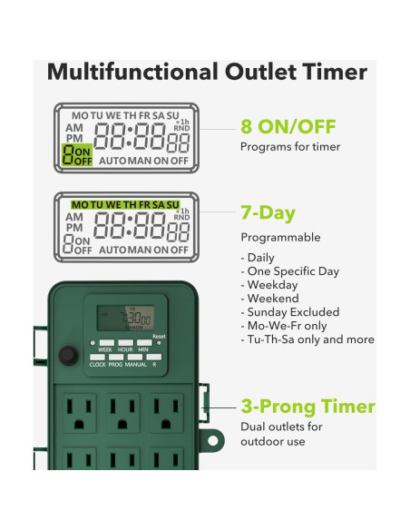 Temporizador Digital Exterior BN-LINK BNC-U3S 6 Salidas 1.83m