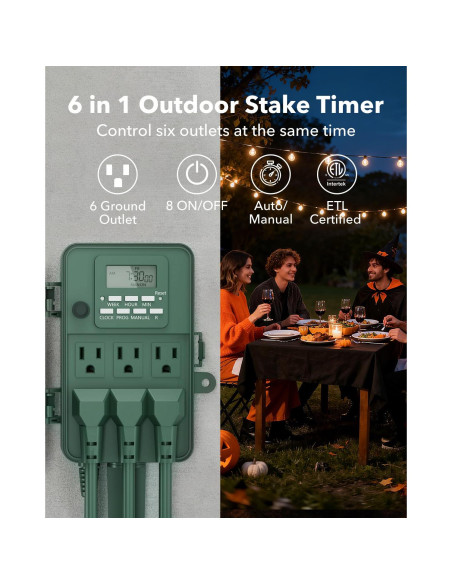 Temporizador Digital Exterior BN-LINK BNC-U3S 6 Salidas 1.83m