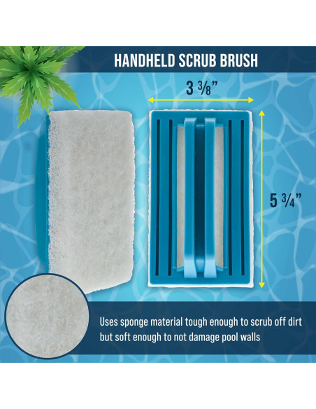 Cepillo de Fregado U.S. Pool Supply con Almohadilla de Esponja