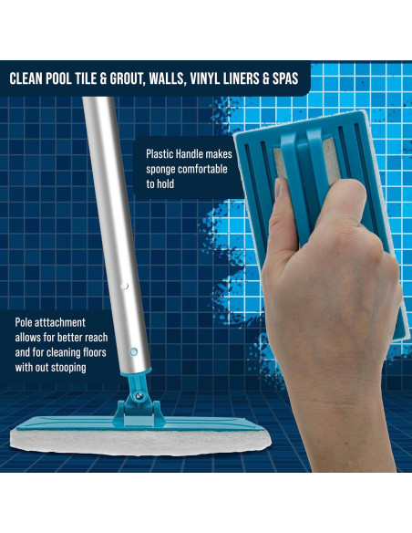 Cepillo de Fregado U.S. Pool Supply con Almohadilla de Esponja