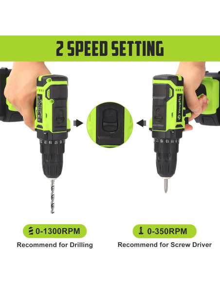 Taladro Inalámbrico Yougfin 20V con 34 Accesorios Taladro Inalámbrico Yougfin 20V con 34 Accesorios