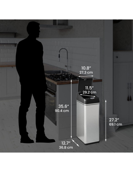 Basurero Automático iTouchless 13 Galones Acero Inoxidable
