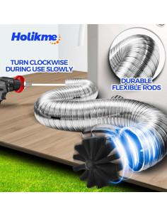 Kit Limpiador de Conductos de Secadora Holikme 10.36m Nylon 2