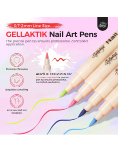 Juego de 12 Bolígrafos de Arte para Uñas GELLATIK 3D 2