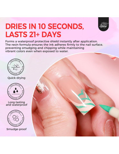 Juego de 12 Bolígrafos de Arte para Uñas GELLATIK 3D