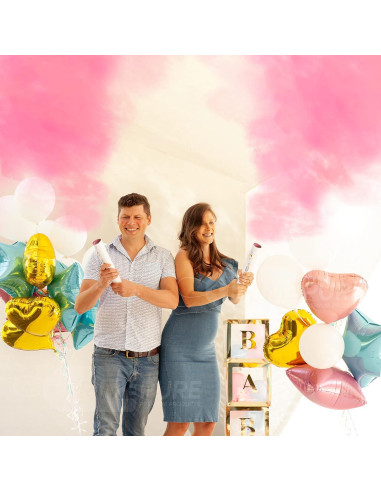 Cañones de Confeti Rosa PrimePure - Revelación de Género 2 Paquete