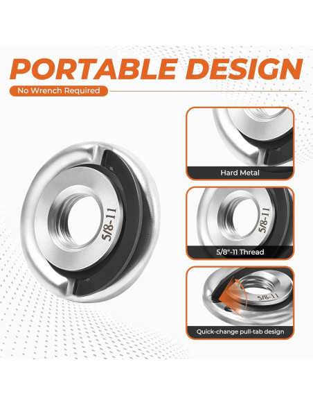 Adaptador de Amoladora Angular Swozzto 5/8"-11 con Tuerca Rápida