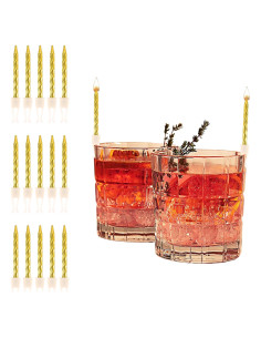 Clips de Velas de Cumpleaños Stumbelina - 15 Piezas Doradas