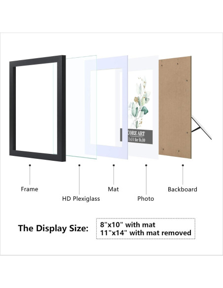 Juego de 4 Marcos de Foto CORE ART 28x36 cm Negro