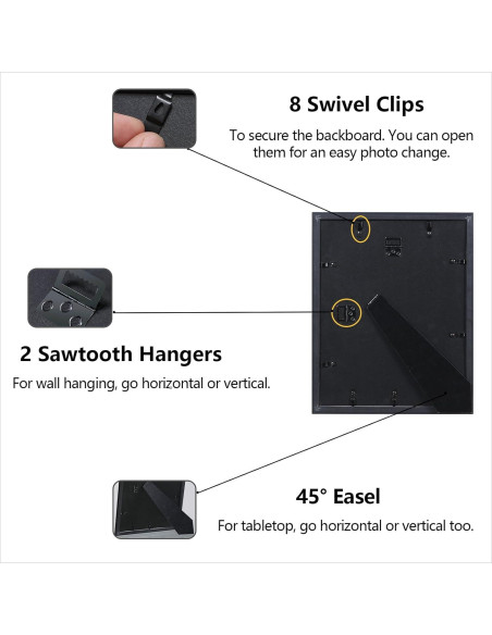 Juego de 4 Marcos de Foto CORE ART 28x36 cm Negro