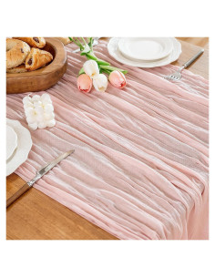 Caminito de Mesa de Gasa Rosa Polvoriento 3m HOMEBROS