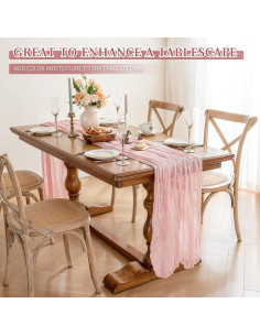 Caminito de Mesa de Gasa Rosa Polvoriento 3m HOMEBROS 2