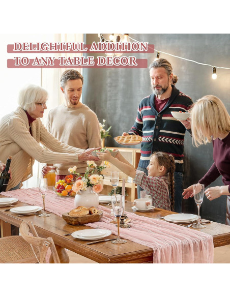 Caminito de Mesa de Gasa Rosa Polvoriento 3m HOMEBROS