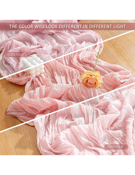 Caminito de Mesa de Gasa Rosa Polvoriento 3m HOMEBROS