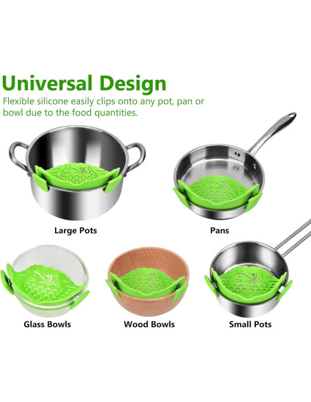 Colador de Pasta Ajustable Sunwukin - 2 Pcs Silicona 21CM