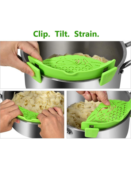 Colador de Pasta Ajustable Sunwukin - 2 Pcs Silicona 21CM