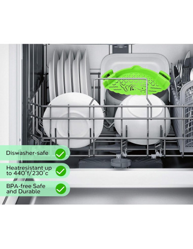 Colador de Pasta Ajustable Sunwukin - 2 Pcs Silicona 21CM