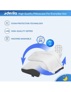 Funda de Almohada King Derila Blanca | Espuma de Memoria Transpirable 2