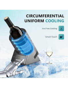Enfriador de Vino Eléctrico EUHOMY 750ml Gris con Control Digital 2