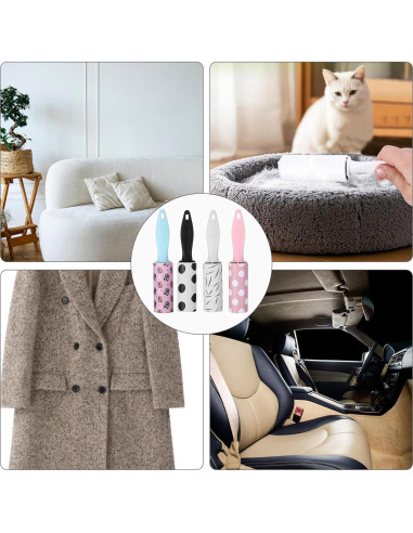 8 Rodillos Quitapelusas Mini Maahongh para Viaje Extra Adhesivos