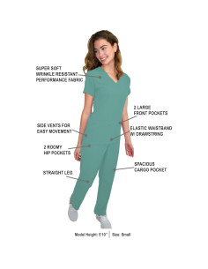 Conjunto de Scrubs Green Town Mujeres Salvia XL - 2 Piezas 2